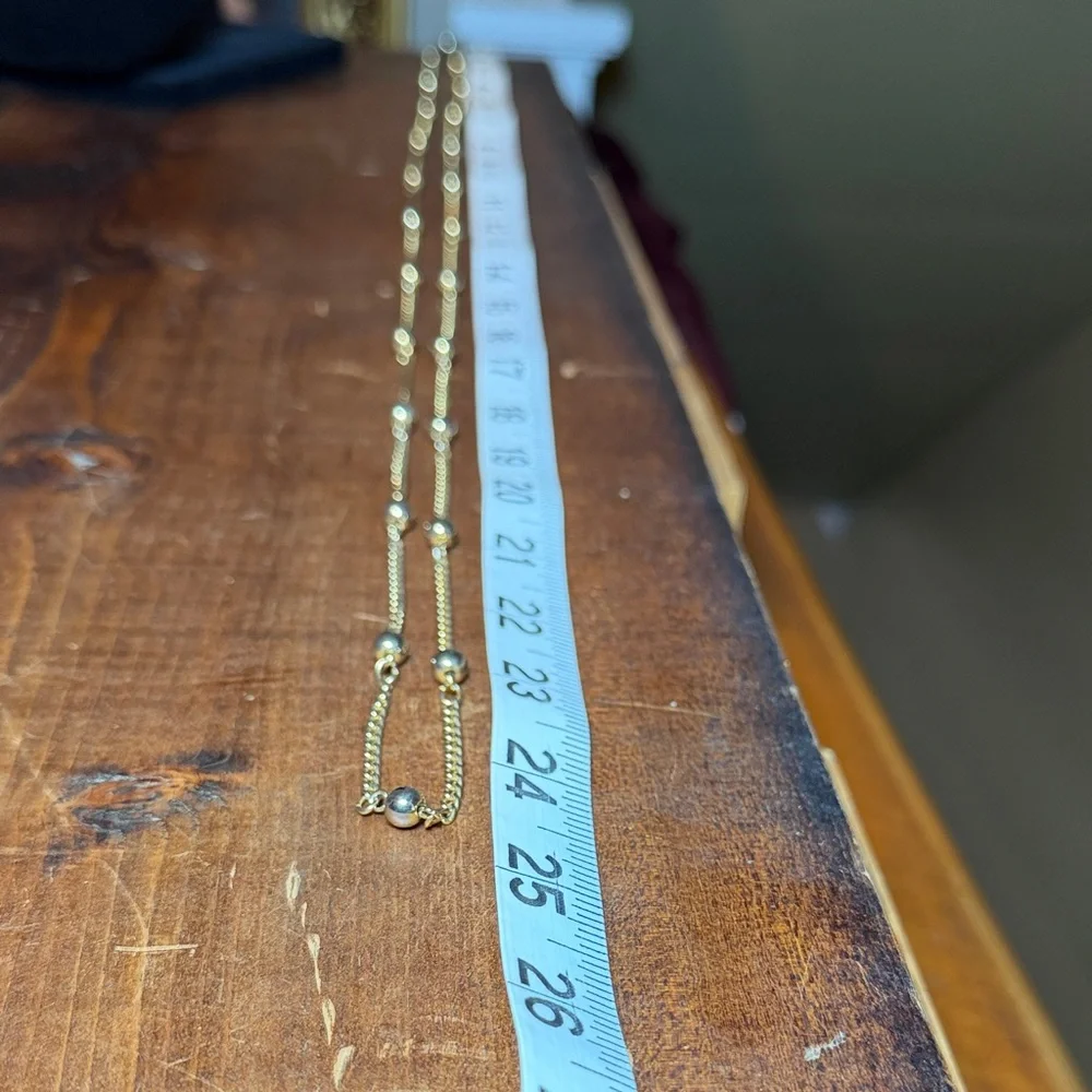 long bronze gold beaded boho necklace.